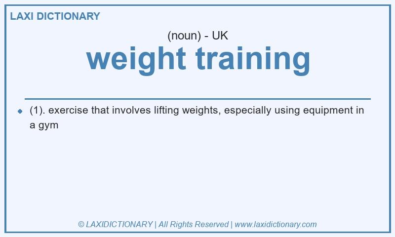 Definition weight training in British English