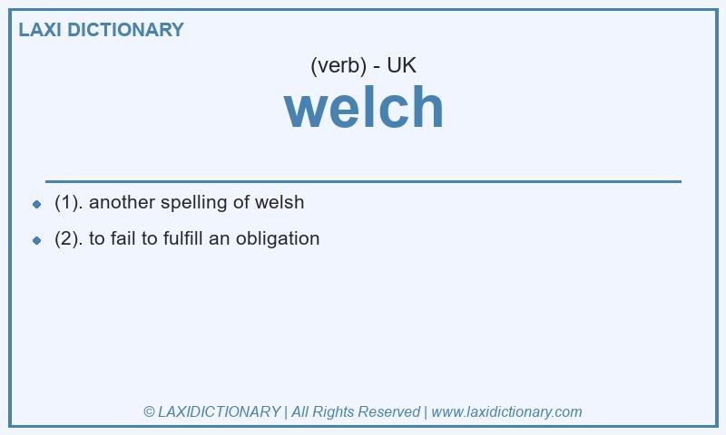 Definition welch in British English