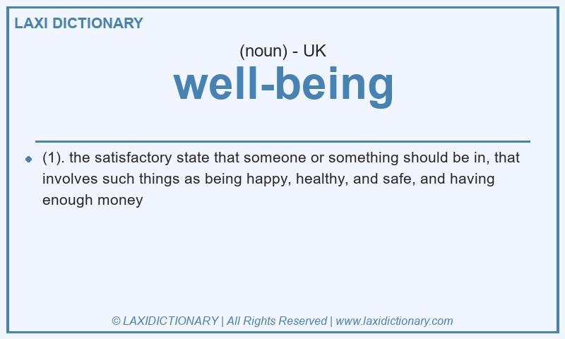 Definition well-being in British English