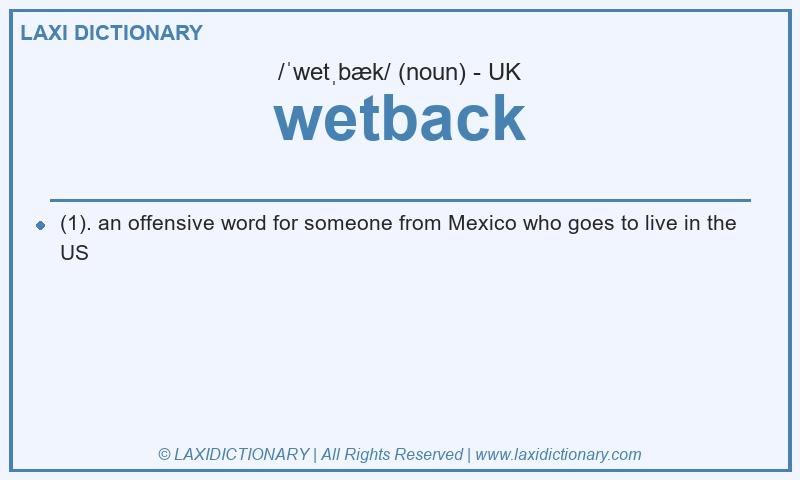Definition wetback in British English