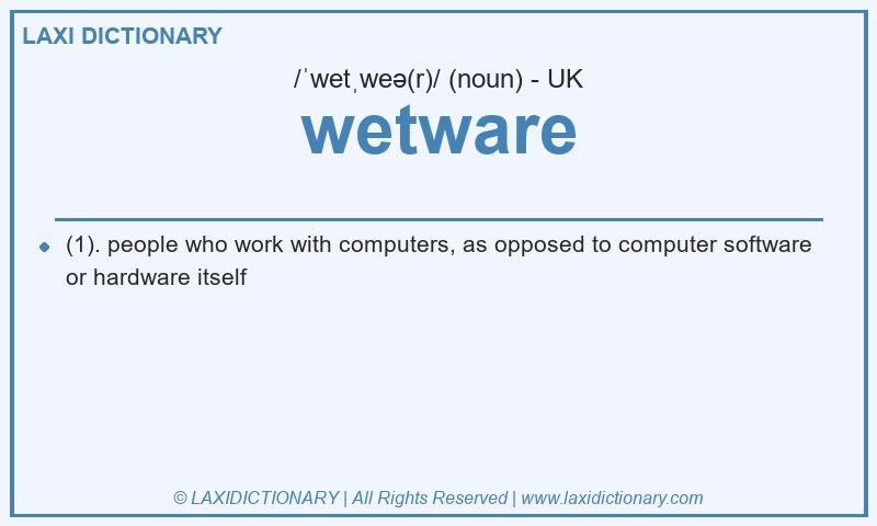 Definition wetware in British English