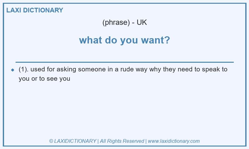 Definition what do you want? in British English