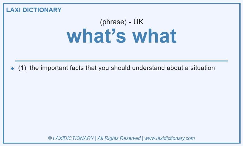 Definition what’s what in British English