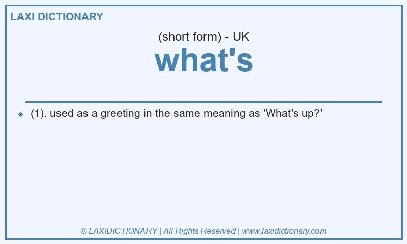 Definition what's in British English