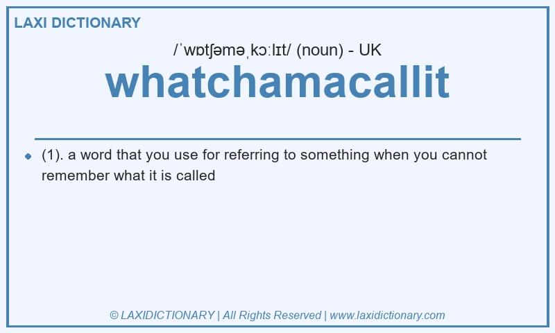 Definition whatchamacallit in British English