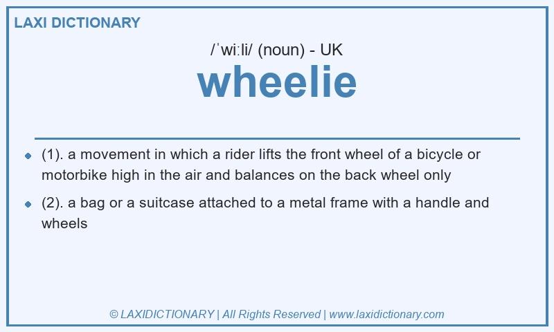 Definition wheelie in British English