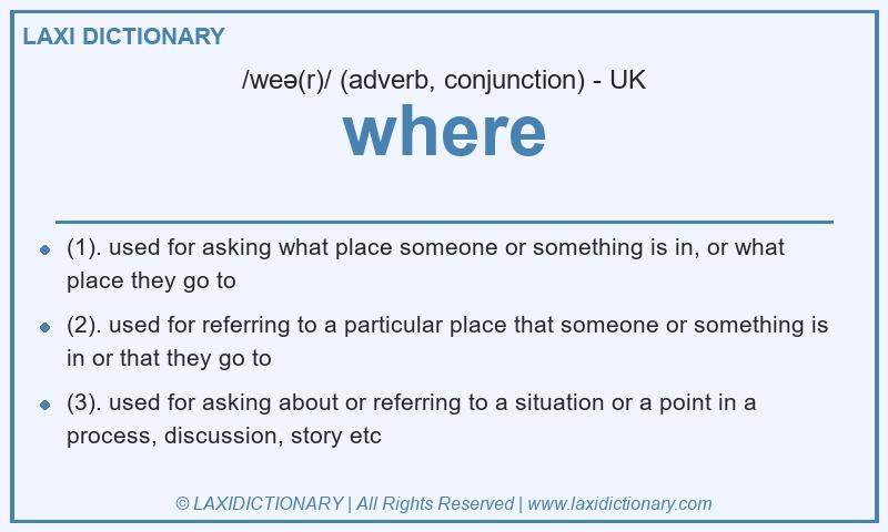 Definition where in British English