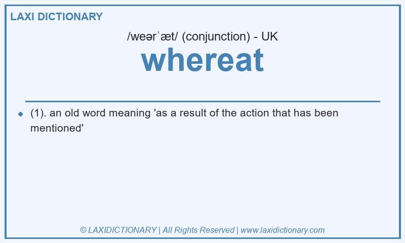 Definition whereat in British English