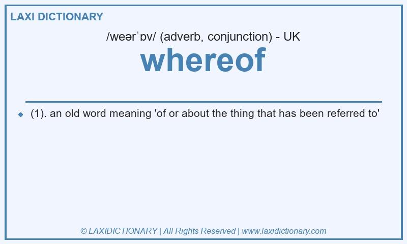Definition whereof in British English