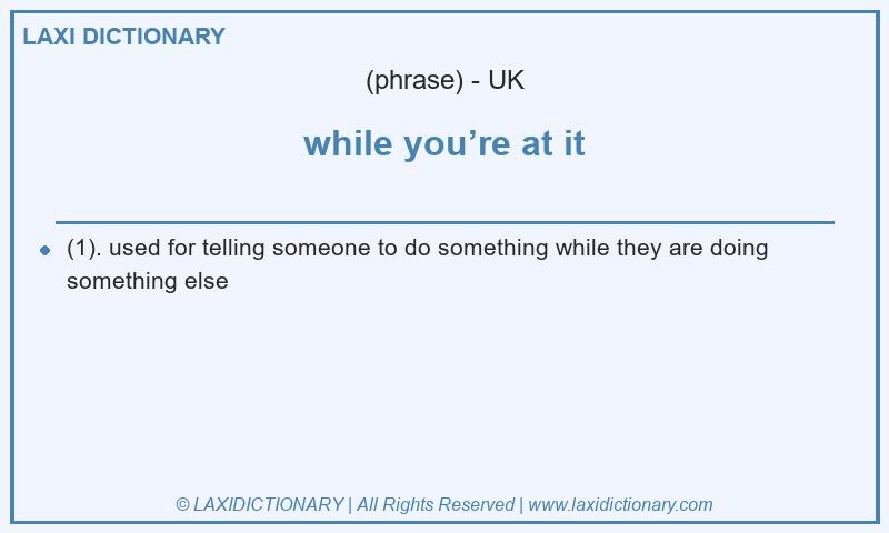 Definition while you’re at it in British English