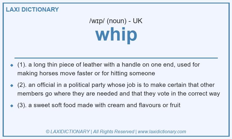 Definition whip in British English
