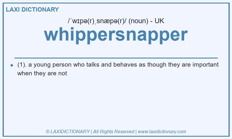 Definition whippersnapper in British English