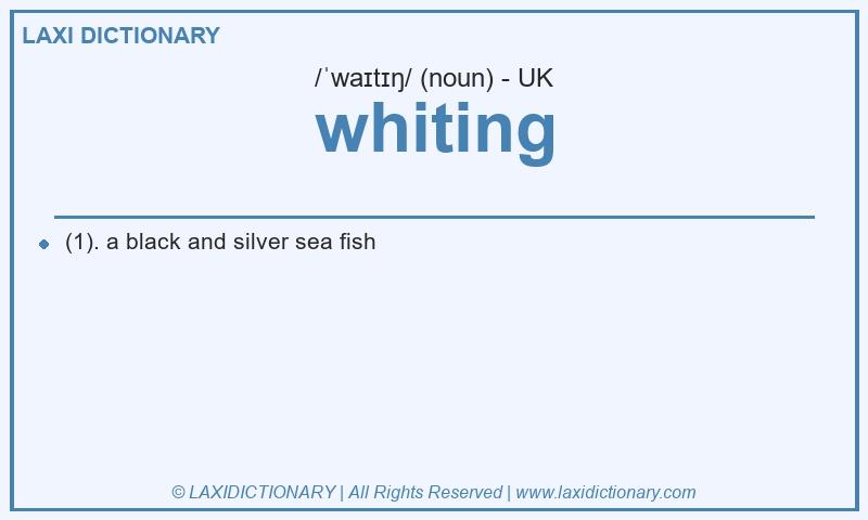 Definition whiting in British English