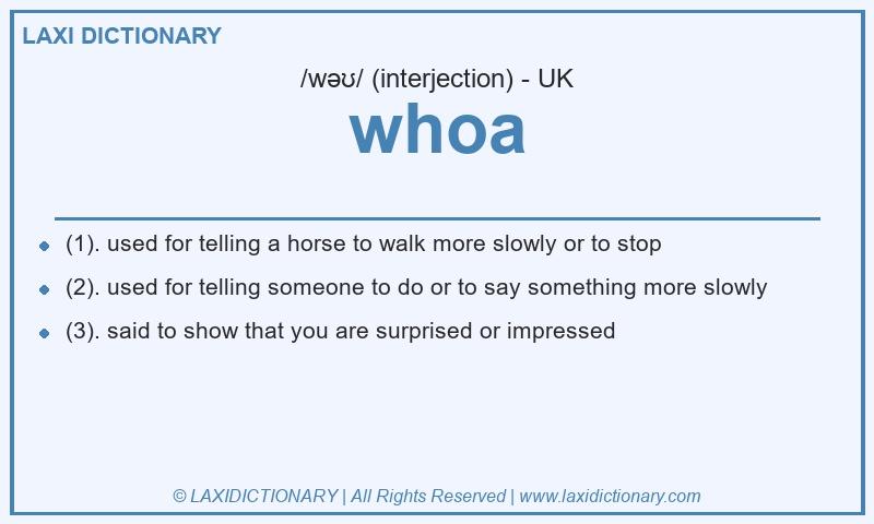Definition whoa in British English