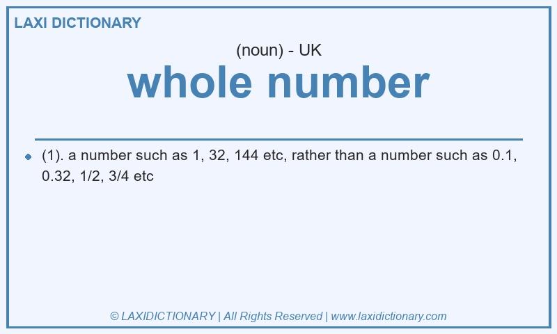 Definition whole number in British English