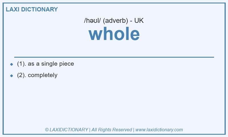 Definition whole in British English