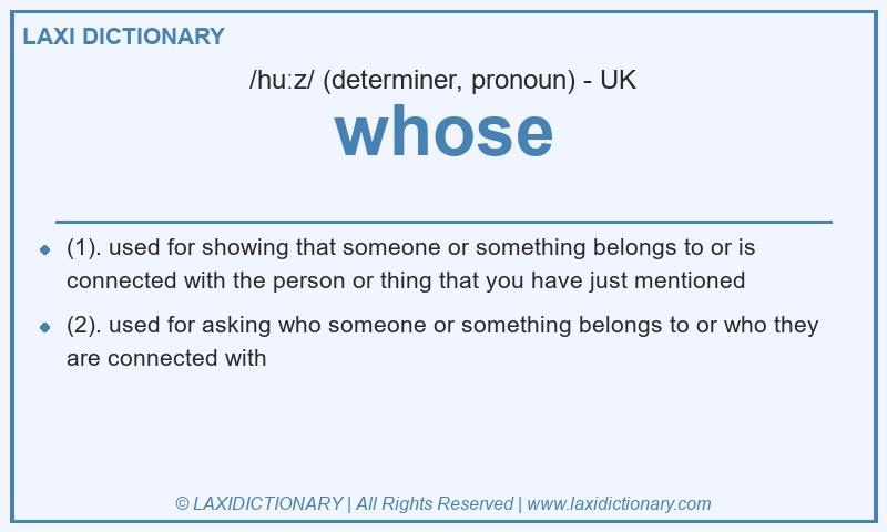 Definition whose in British English