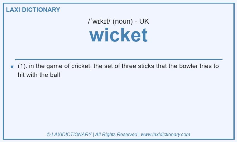 Definition wicket in British English