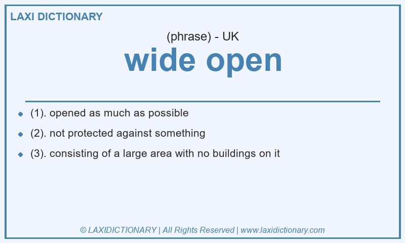 Definition wide open in British English