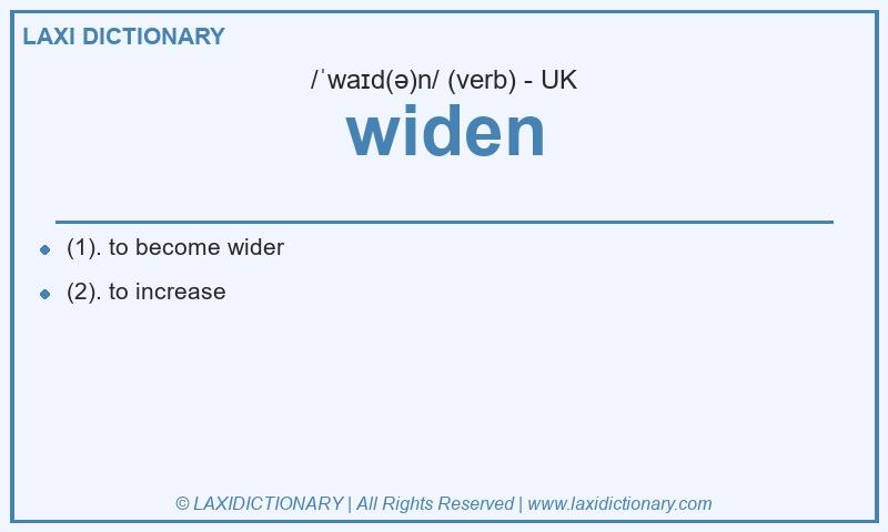 Definition widen in British English