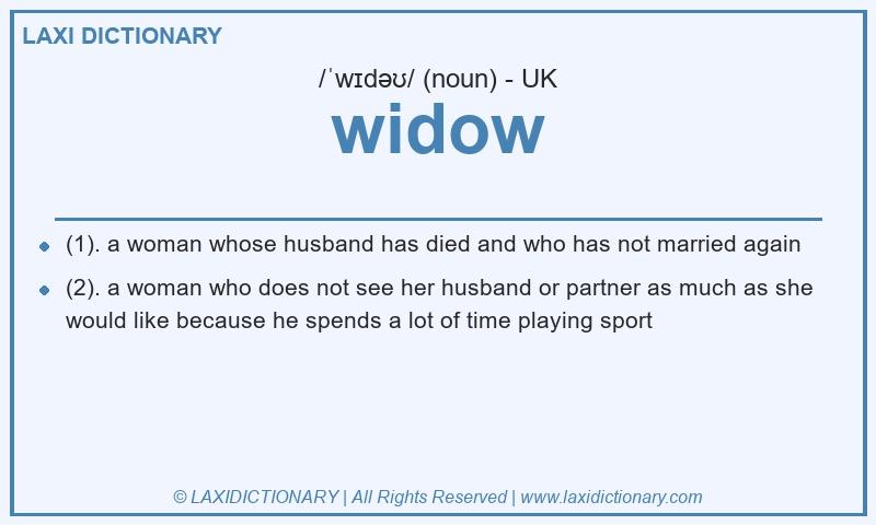 Definition widow in British English