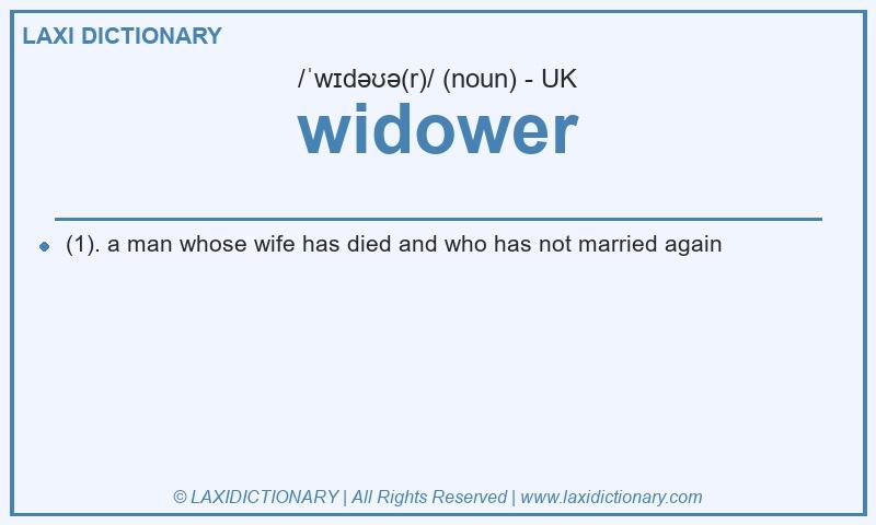 Definition widower in British English