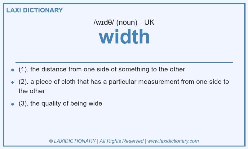 Definition width in British English