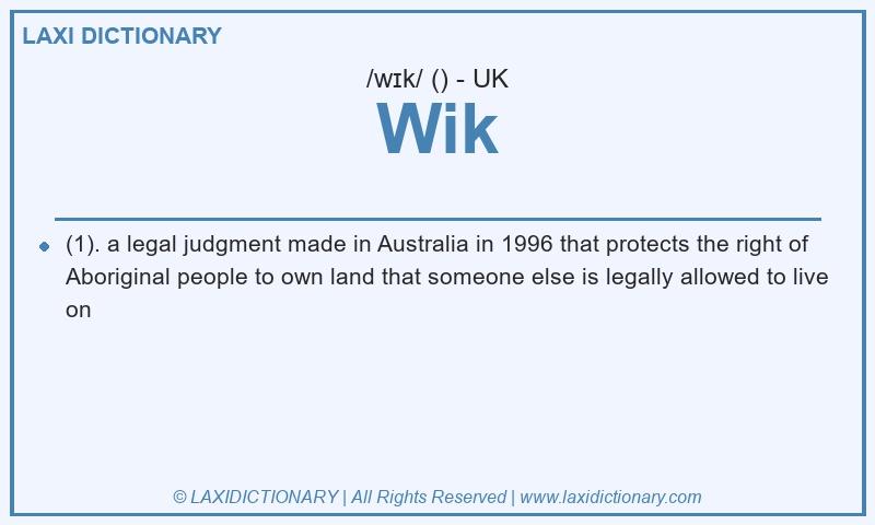 Definition Wik in British English