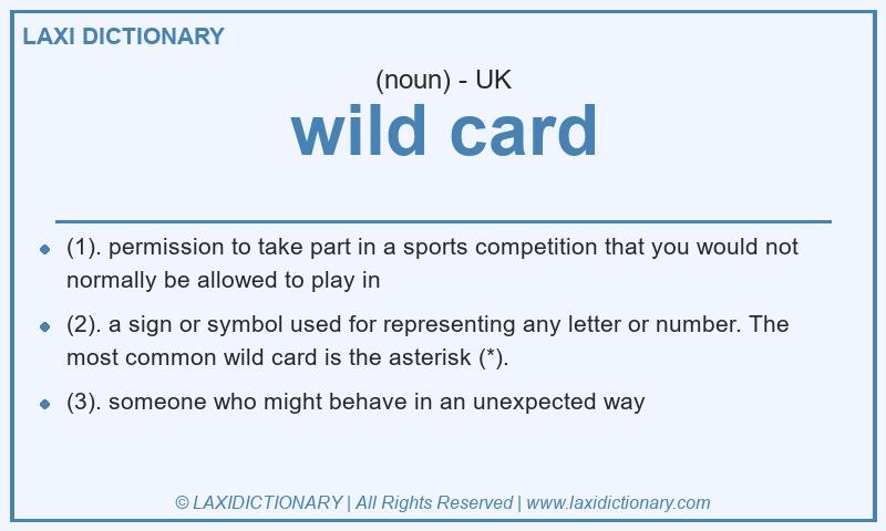 Definition wild card in British English