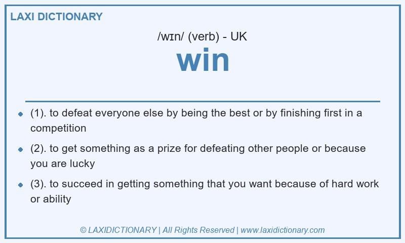 Definition win in British English