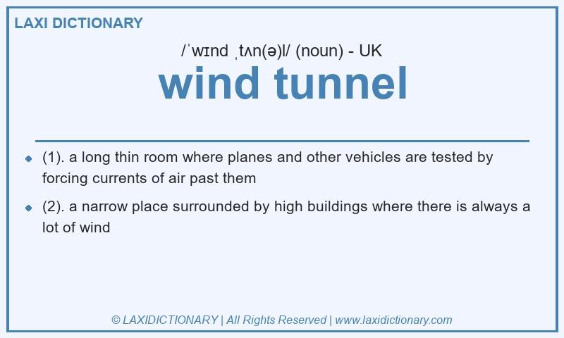 Definition wind tunnel in British English