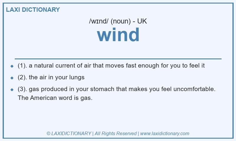 Definition wind in British English