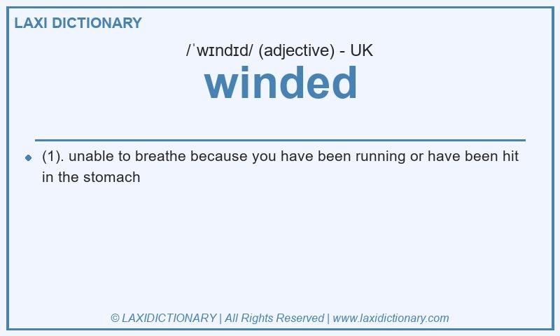 Definition winded in British English