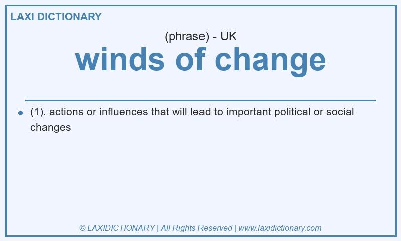 Definition winds of change in British English
