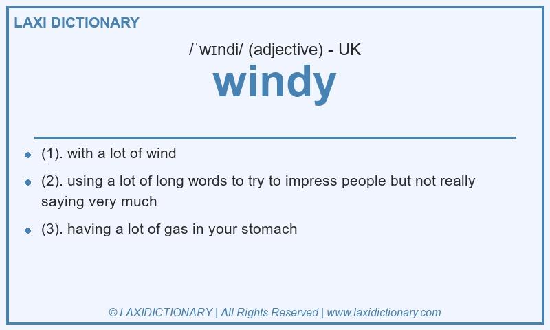 Definition windy in British English