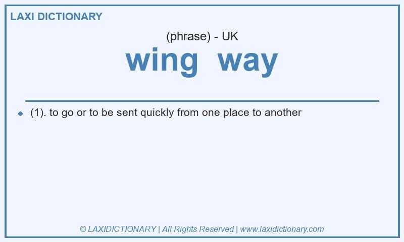 Definition wing  way in British English