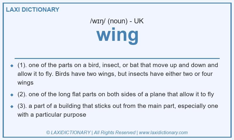 Definition wing in British English