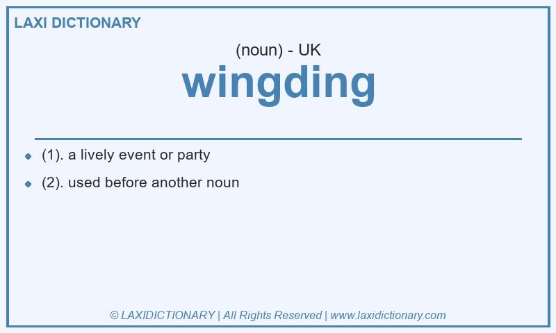 Definition wingding in British English