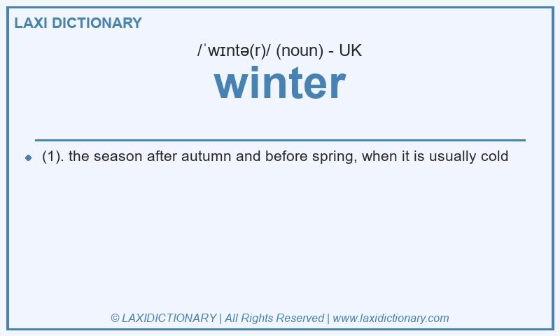 Definition winter in British English