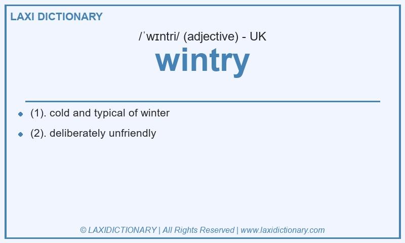 Definition wintry in British English