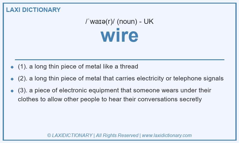 Definition wire in British English