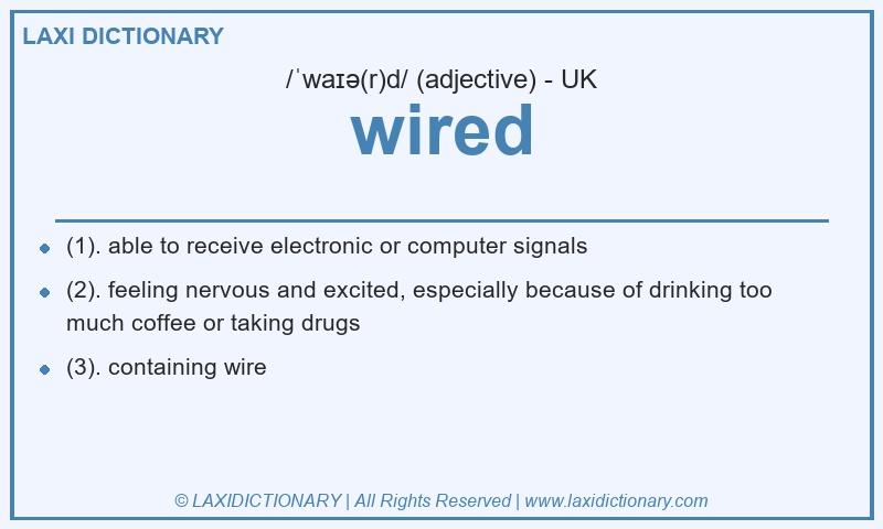 Definition wired in British English