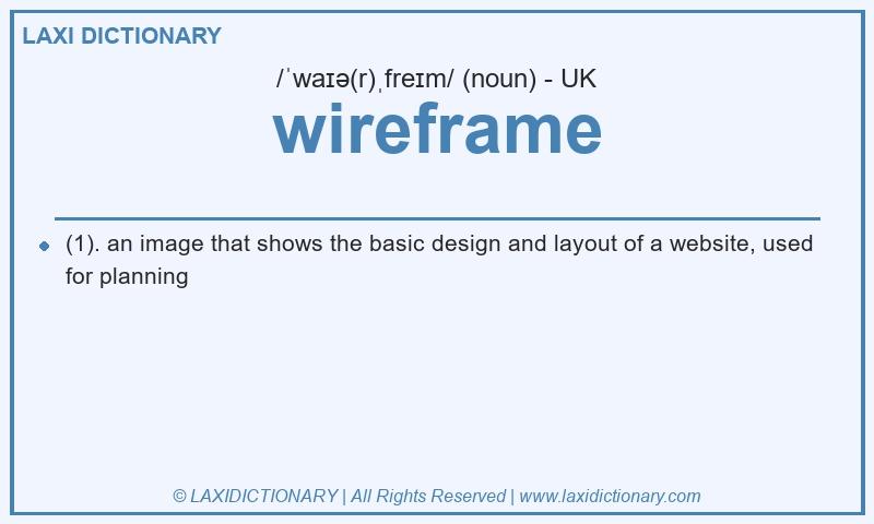 Definition wireframe in British English