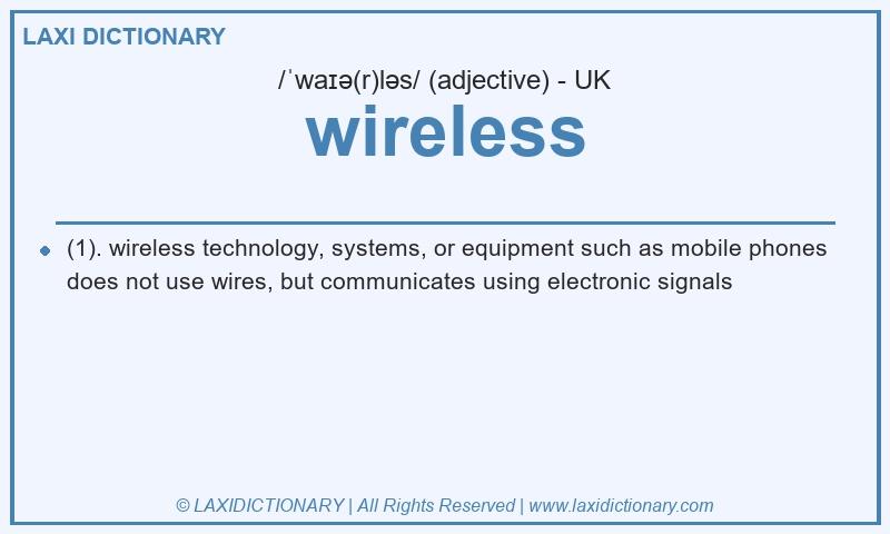 Definition wireless in British English