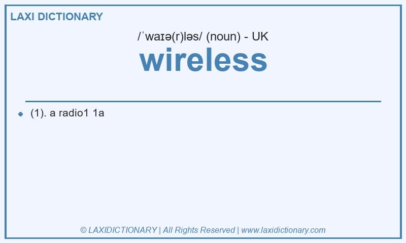 Definition wireless in British English