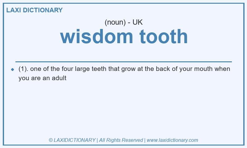 Definition wisdom tooth in British English