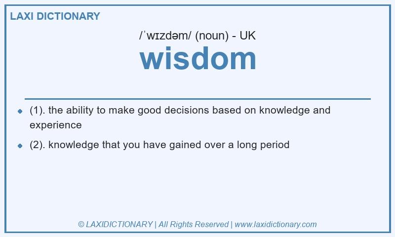 Definition wisdom in British English