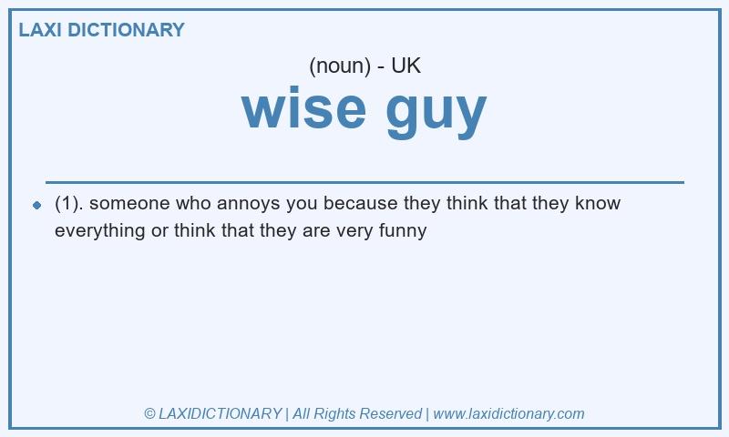 Definition wise guy in British English