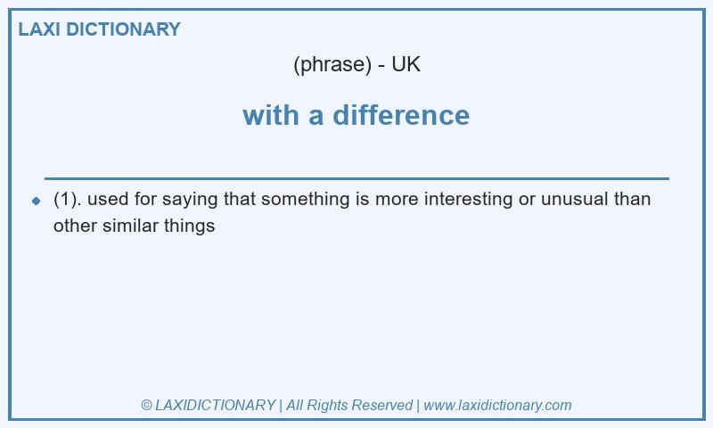Definition with a difference in British English