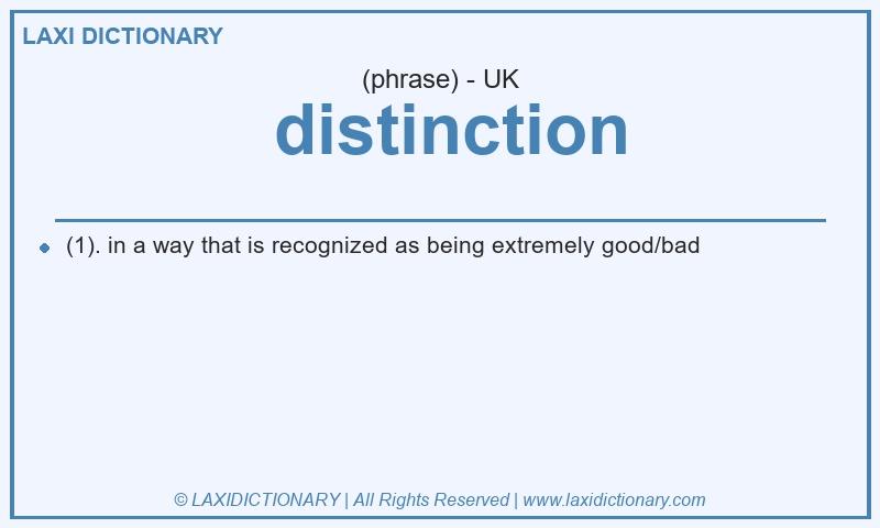 Definition distinction in British English